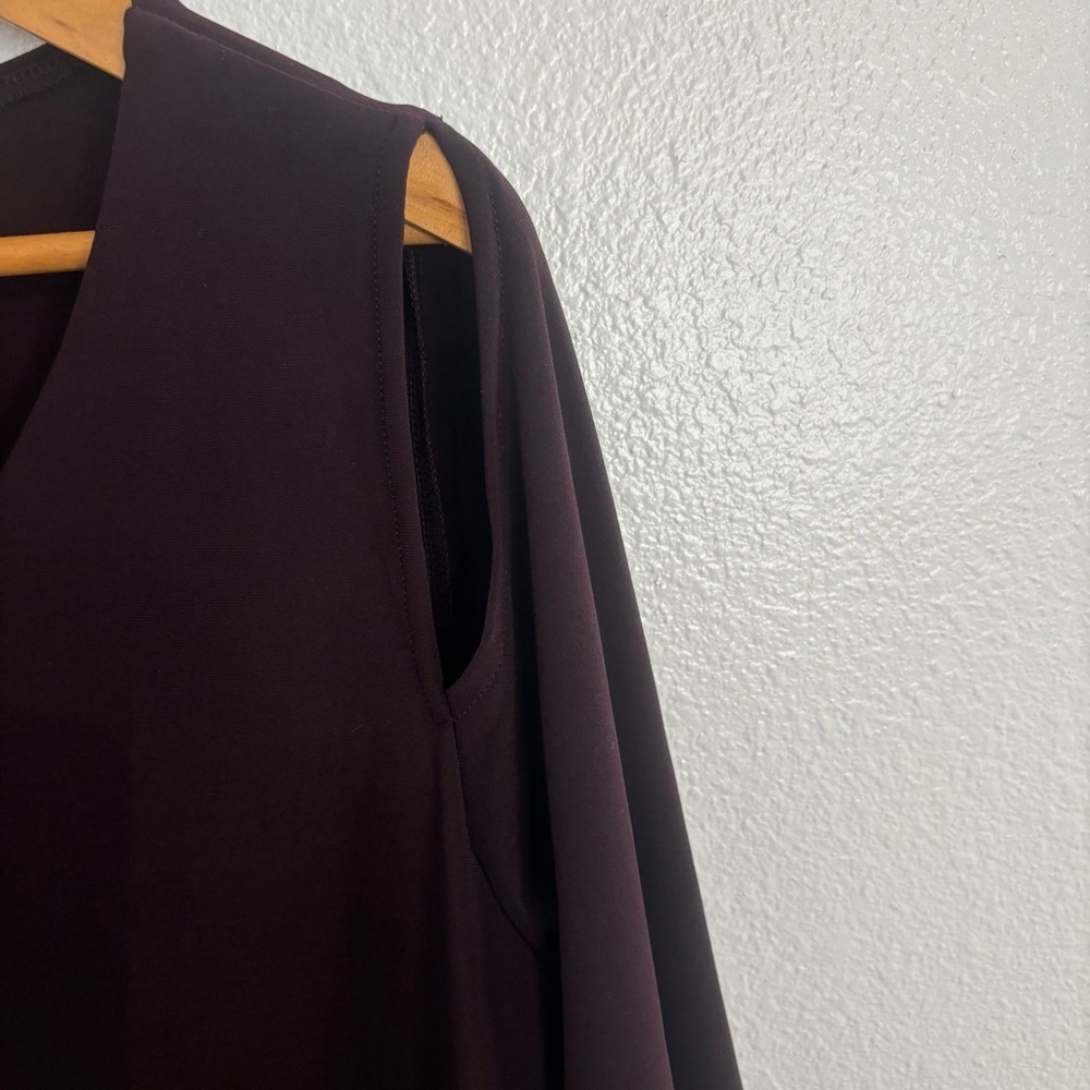 Sympli Tunic Asymmetrical V Neck Lagenlook Blouse Top Size 12 Plum/Purple - Picture 5 of 14